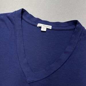 James Perse Mens Navy Blue Combed Cotton V-Neck T-Shirt MLJ3352 Size 5 XL